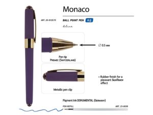 Ручка пластиковая шариковая Monaco, 0,5мм, синие чернила, виноградный — изображение 3