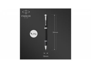 Ручка-роллер Parker IM Mat Black CT,стержень: F, цвет чернил: black, в подарочной упаковке. — изображение 5