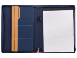 Портфолио А4 из RPET на молнии Harvey, 40 л FSC бумаги, синий — изображение 11