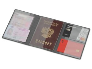 Обложка на магнитах для автодокументов и паспорта Favor зеленое яблоко/серая — изображение 2