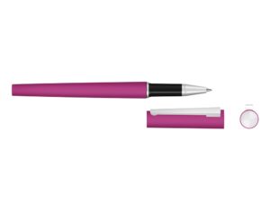 Ручка металлическая роллер Brush R GUM soft-touch с зеркальной гравировкой, розовый — изображение 2