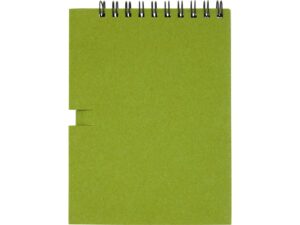 Блокнот Luciano Eco на пружине, с карандашом, маленький, зеленый — изображение 3