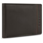 Портмоне BUGATTI Banda, с защитой данных RFID, коричневое, кожа/полиэстер, 12,5х2х9 см