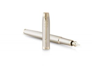 Перьевая ручка Parker IM Professionals Monochrome Champagne, перо: F, цвет чернил: Blue, в подарочной упаковке. — изображение 5
