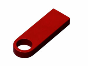 USB 2.0-флешка на 32 Гб с мини чипом и круглым отверстием, красный — изображение 2