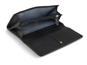 Кошелёк женский BUGATTI Banda, с защитой данных RFID, чёрный, кожа/полиэстер, 18,5х2,5х9,5 см — изображение 4