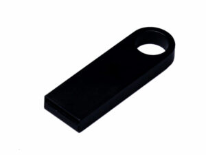 USB 2.0-флешка на 8 Гб с мини чипом и круглым отверстием, черный — изображение 2