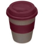 Стакан с силиконовой крышкой Cafe, burgundy