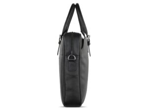 Портфель женский BUGATTI Bella, чёрный, воловья кожа/полиэстер, 38х6,5х27 см — изображение 4