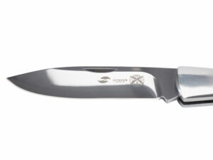 Нож складной Stinger, 104 мм, (серебристый), материал рукояти: сталь/дерево (серебристо-коричневый) — изображение 4