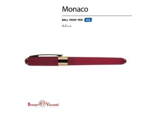Ручка пластиковая шариковая Monaco, 0,5мм, синие чернила, бордовый — изображение 2