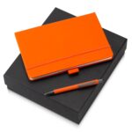 Подарочный набор Vision Pro soft-touch с ручкой и блокнотом А5, оранжевый
