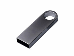 USB 2.0-флешка на 512 Мбайт с мини чипом и круглым отверстием, серебристый — изображение 2