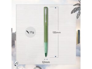 Ручка-роллер Parker Vector XL Green CT, цвет чернил black, стержень: F, в подарочной упаковке. — изображение 16