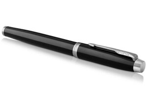 Перьевая ручка Parker IM Metal Black CT (глянцевый черный лак),  перо: F, цвет чернил: blue, в подарочной упаковке. — изображение 5