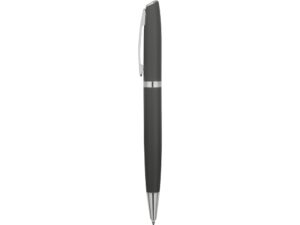 Ручка металлическая шариковая Flow soft-touch, серый/серебристый — изображение 3
