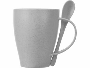 Пшеничная кружка Nina с ложкой, 300ml, серый Cool grey 7C — изображение 2