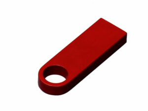 USB 2.0-флешка на 512 Мбайт с мини чипом и круглым отверстием, красный — изображение 2