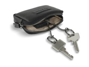 Ключница BUGATTI Elsa, с защитой данных RFID, чёрная, воловья кожа/полиэстер, 11х2х7 см — изображение 3