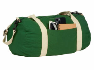 Хлопковая сумка Barrel Duffel, зеленый/бежевый — изображение 3