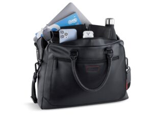 Портфель мужской BUGATTI Clark, чёрный, воловья кожа/полиэстер, 40х9,5х29 см, 10 л — изображение 5