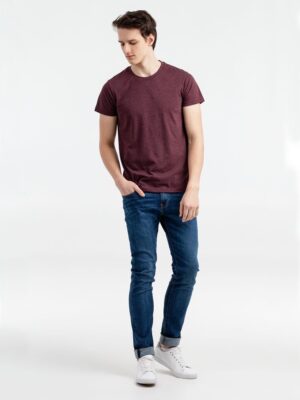 Футболка мужская Regent Fit 150, бордовый меланж — изображение 4