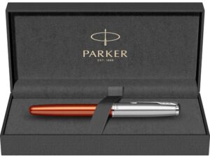 Перьевая ручка Parker Sonnet Essentials Orange SB Steel CT, перо: F, цвет чернил black, в подарочной упаковке. — изображение 12
