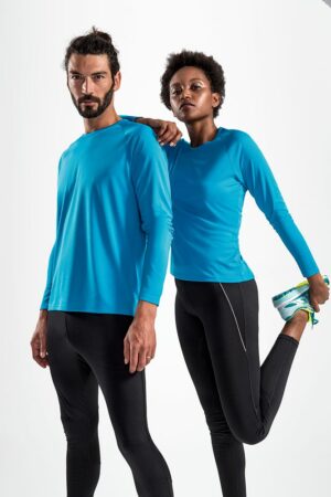 Футболка с длинным рукавом Sporty LSL Men, ярко-бирюзовая — изображение 5
