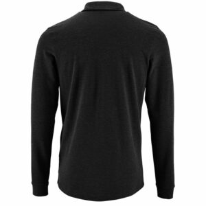 Рубашка поло мужская с длинным рукавом Perfect LSL Men, черный меланж — изображение 2