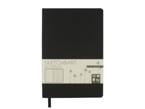 Скетчбук Sketch & Art в мягком переплете 140х210 мм, 100 л. бежевой бумаги 100 гр., черный — изображение 2