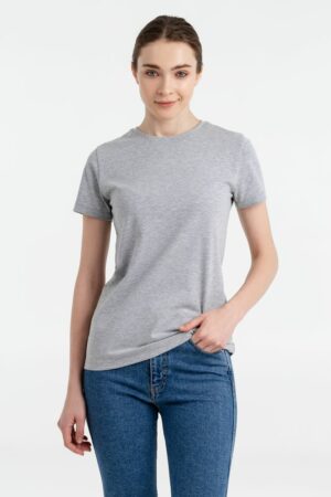 Футболка женская T-bolka Stretch Light Lady, серый меланж — изображение 3