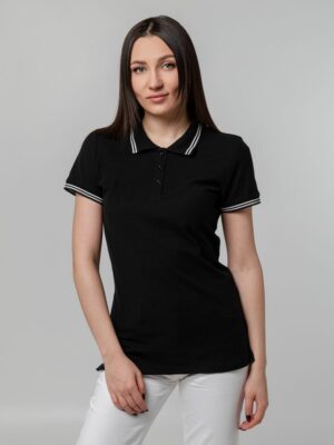 Рубашка поло женская Virma Stripes Lady, черная — изображение 6