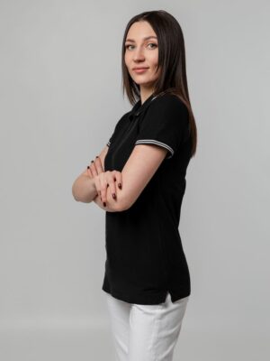 Рубашка поло женская Virma Stripes Lady, черная — изображение 7