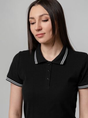 Рубашка поло женская Virma Stripes Lady, черная — изображение 9