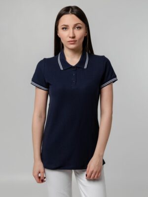 Рубашка поло женская Virma Stripes Lady, темно-синяя — изображение 6