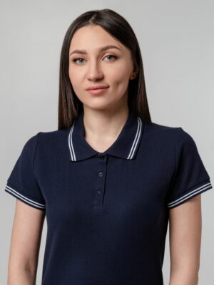 Рубашка поло женская Virma Stripes Lady, темно-синяя — изображение 8