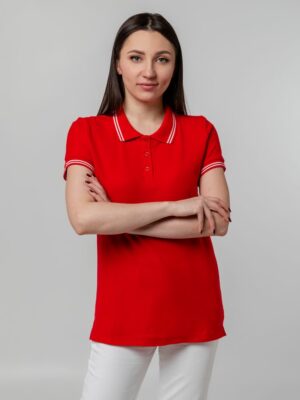 Рубашка поло женская Virma Stripes Lady, красная — изображение 6