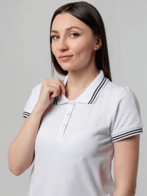 Рубашка поло женская Virma Stripes Lady, белая — изображение 9