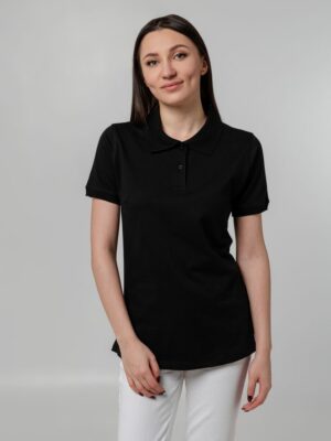 Рубашка поло женская Virma Stretch Lady, черная — изображение 5