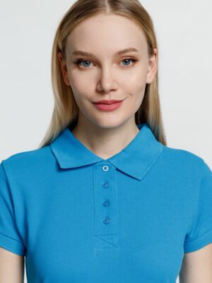 Рубашка поло женская Virma Premium Lady, бирюзовая — изображение 9