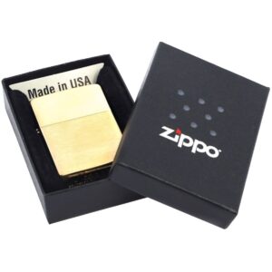 Зажигалка Zippo Classic Brushed, золотистая — изображение 3