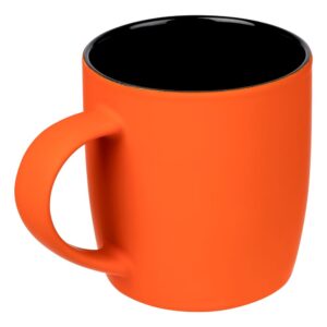 Кружка Surprise Touch Black c покрытием софт-тач, оранжевая — изображение 2