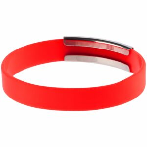 Силиконовый браслет Brisky с металлическим шильдом, красный — изображение 2