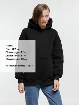 Худи оверсайз Kulonga Comfort Heavy, черное — изображение 7