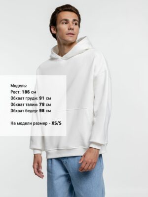 Худи оверсайз Kulonga Comfort Heavy, молочно-белое — изображение 7