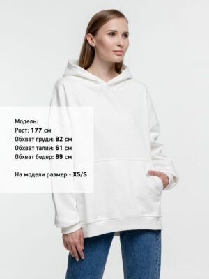 Худи оверсайз Kulonga Comfort Heavy, молочно-белое — изображение 4