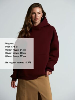 Худи Kulonga Oversize, бордовое — изображение 11