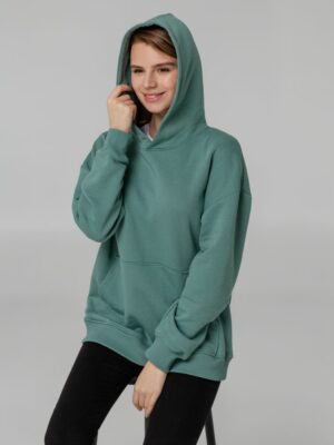 Худи оверсайз Kulonga Comfort, серо-зеленое — изображение 4
