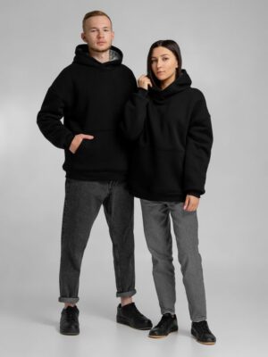 Худи Furry Oversize, черное — изображение 13