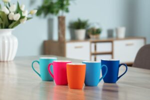Кружка Good Morning с покрытием софт-тач, ver.2, оранжевая — изображение 3